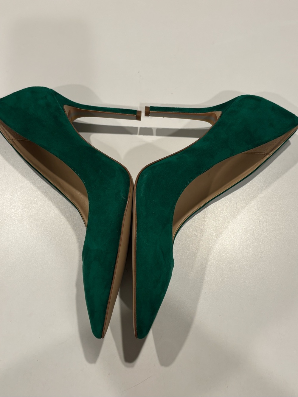 Sam Edelman Hazel Pointed Toe Heels Suede Emerald Green RARE Womens 8.5 Holidays - Picture 6 of 15